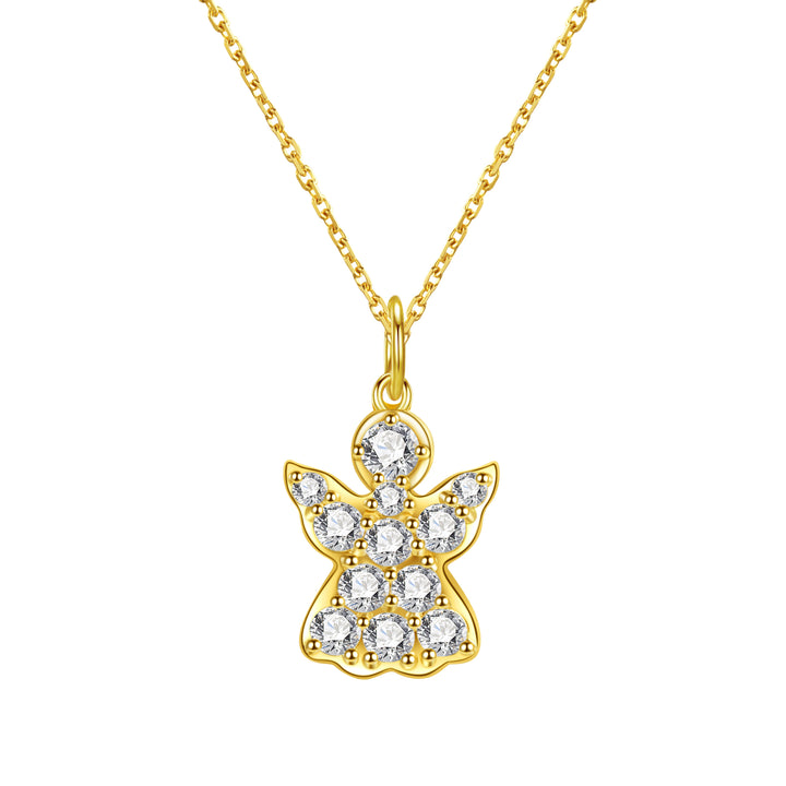 Collar Colgante Angel Protector Oro Macizo 14K