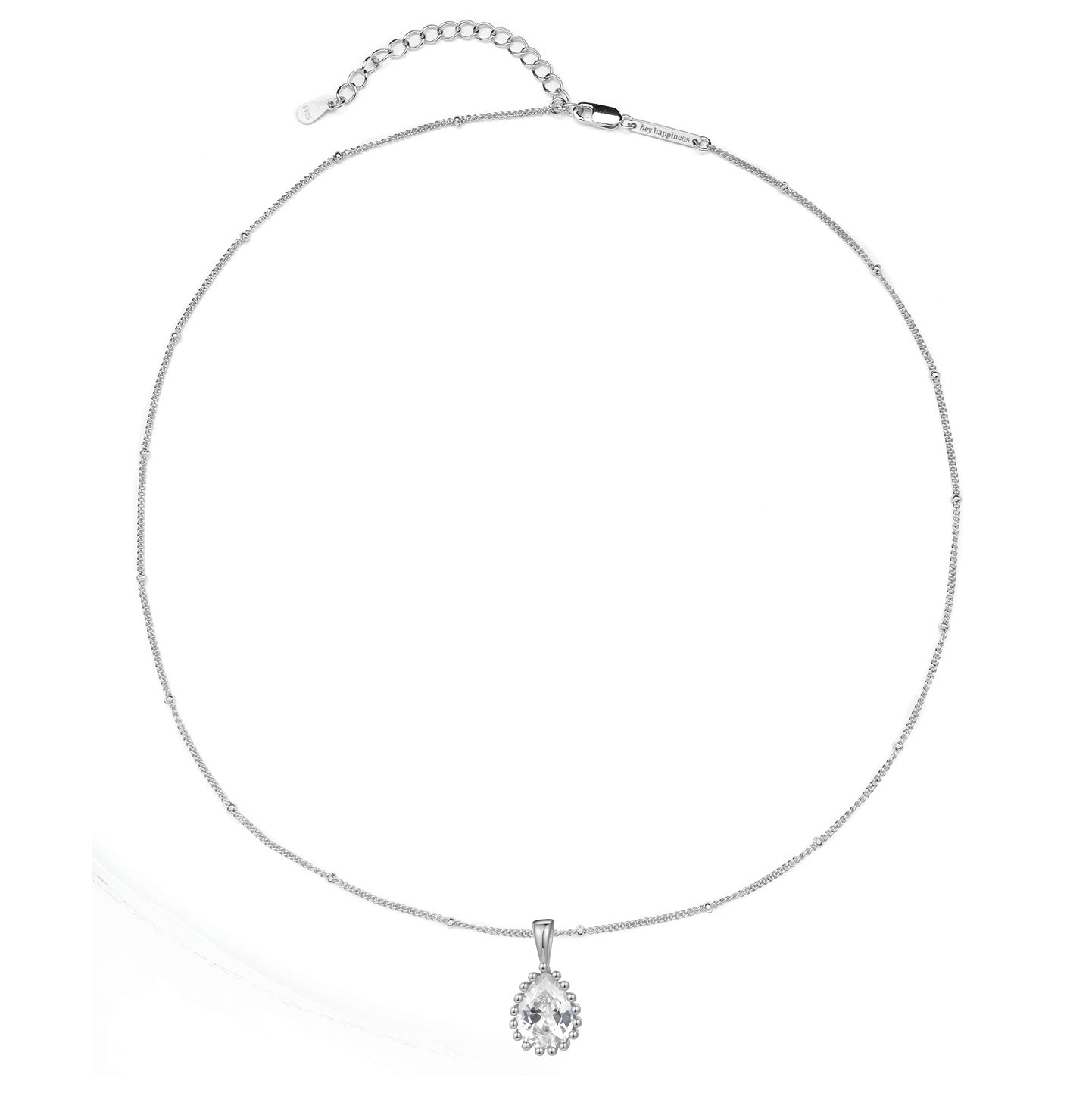 Collar Birthstone Abril Diamante Plata de Ley 925