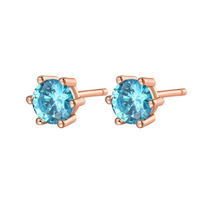 Clous Aigue-Marine Argent Sterling 925