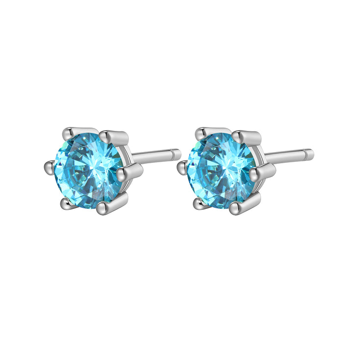 Clous Aigue-Marine Argent Sterling 925