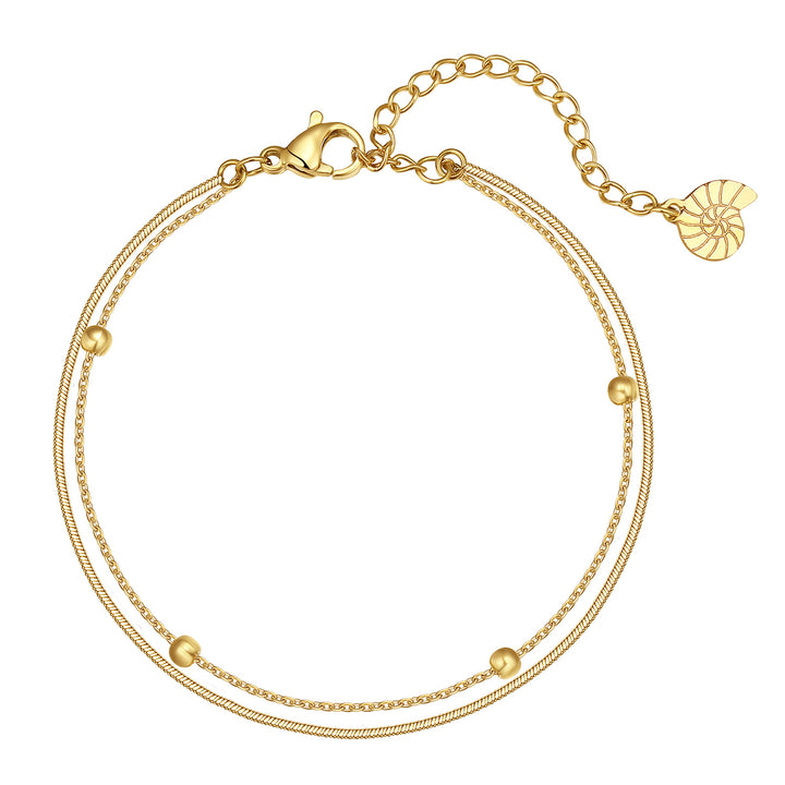 Bracelet Chaîne Bobble Multi Rangs en Or
