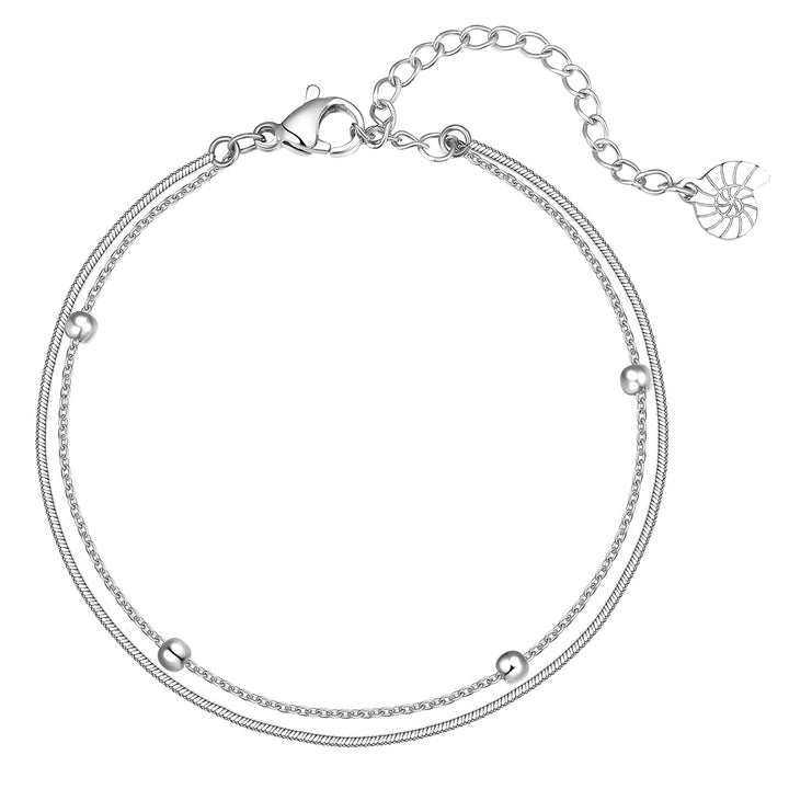Bracelet Chaîne Bobble Multi Rangs en Argent