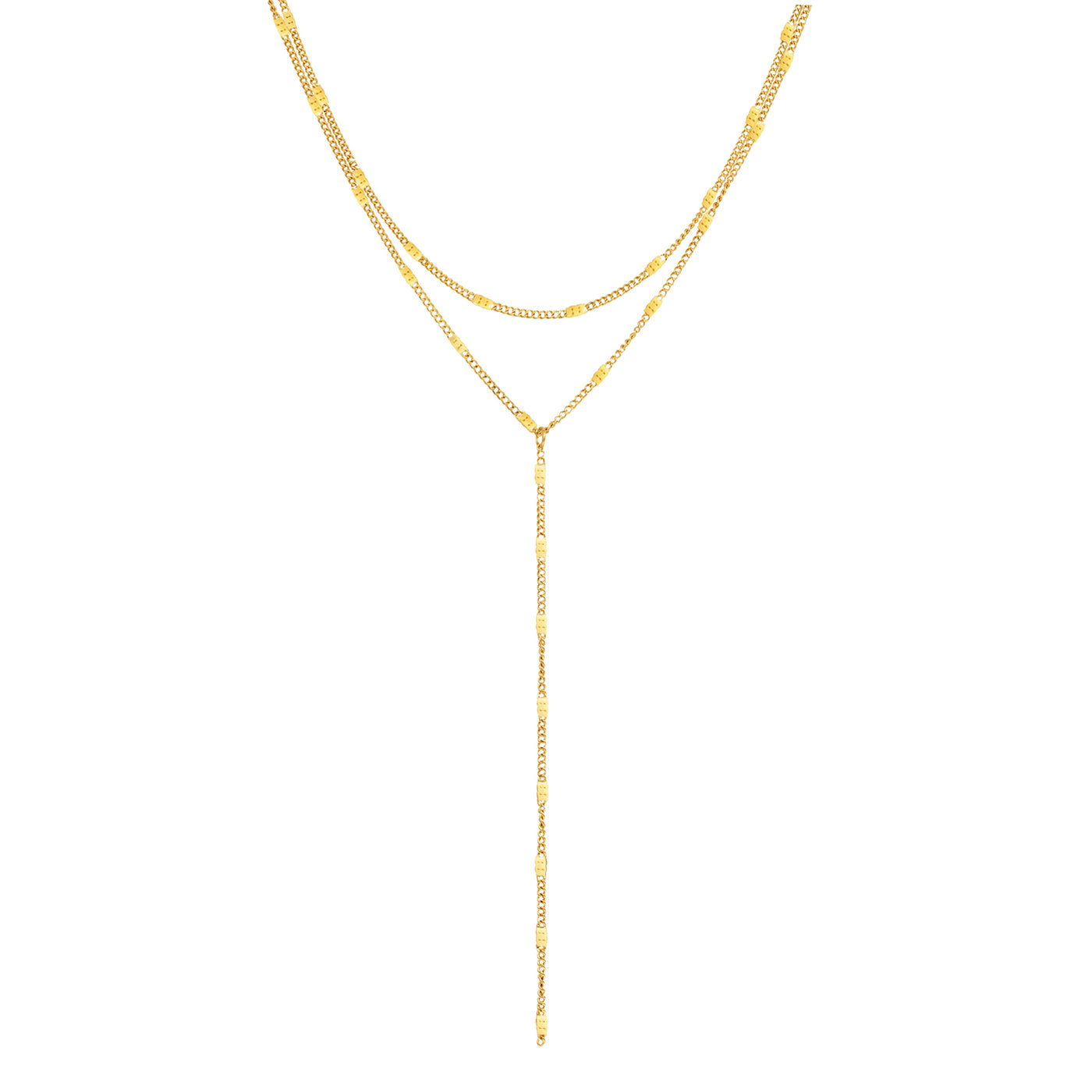 Layered Y Necklace Gold