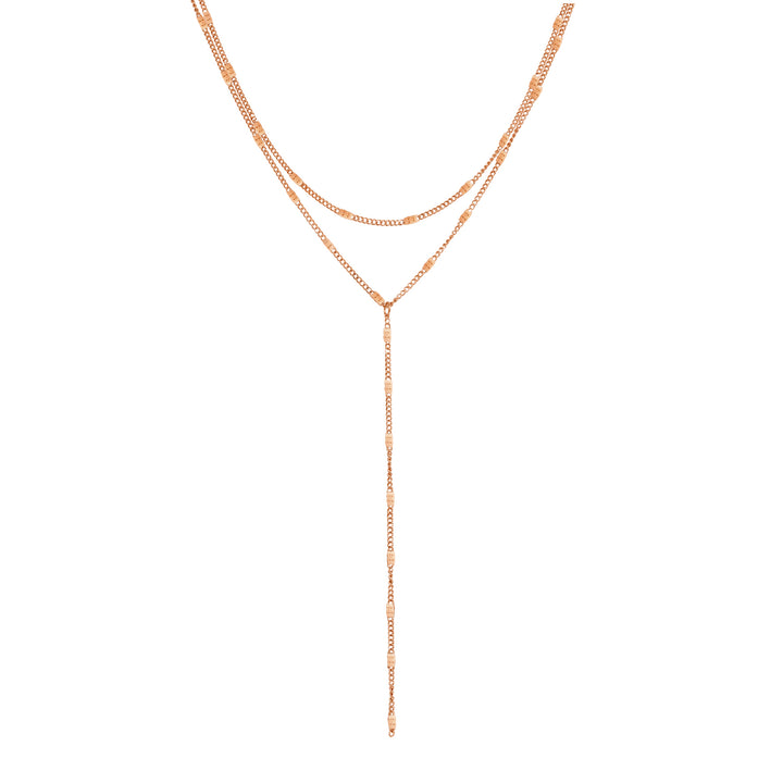 Collar Y a Capas en Oro Rosa