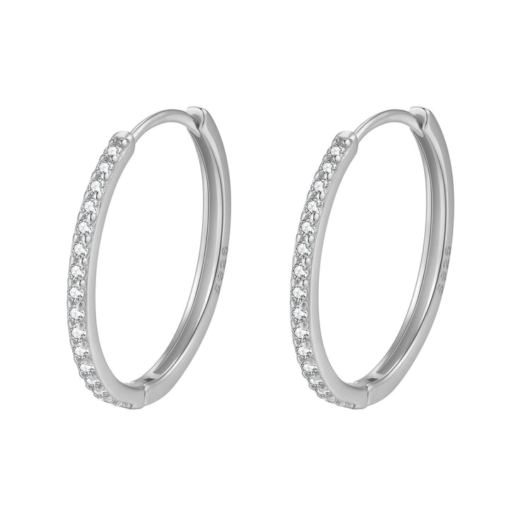 Pendientes Aro Piedra Clara Plata de Ley 925