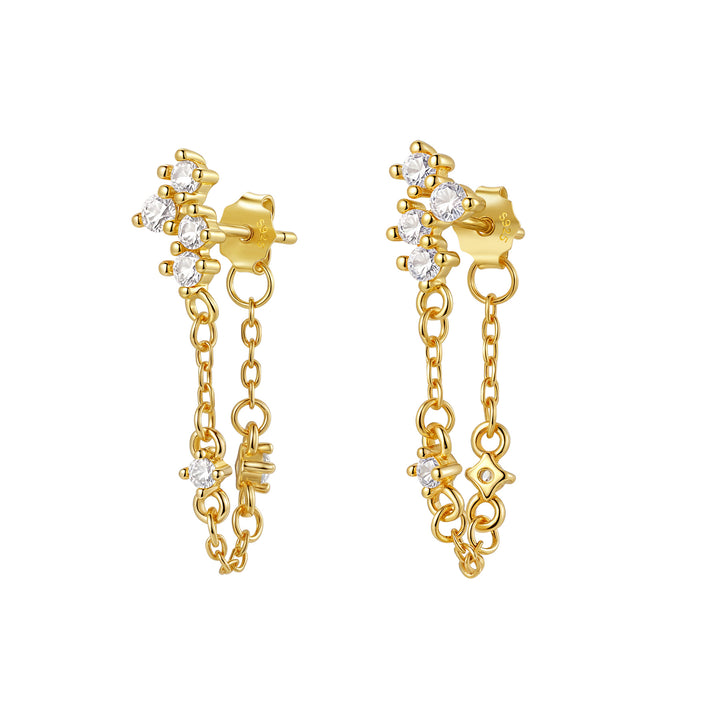 Boucles d’Oreilles Chaîne Bouquet Blossom Argent Sterling