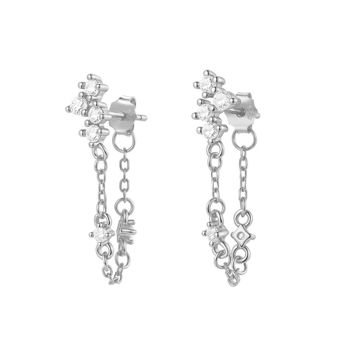 Boucles d’Oreilles Chaîne Bouquet Blossom Argent Sterling