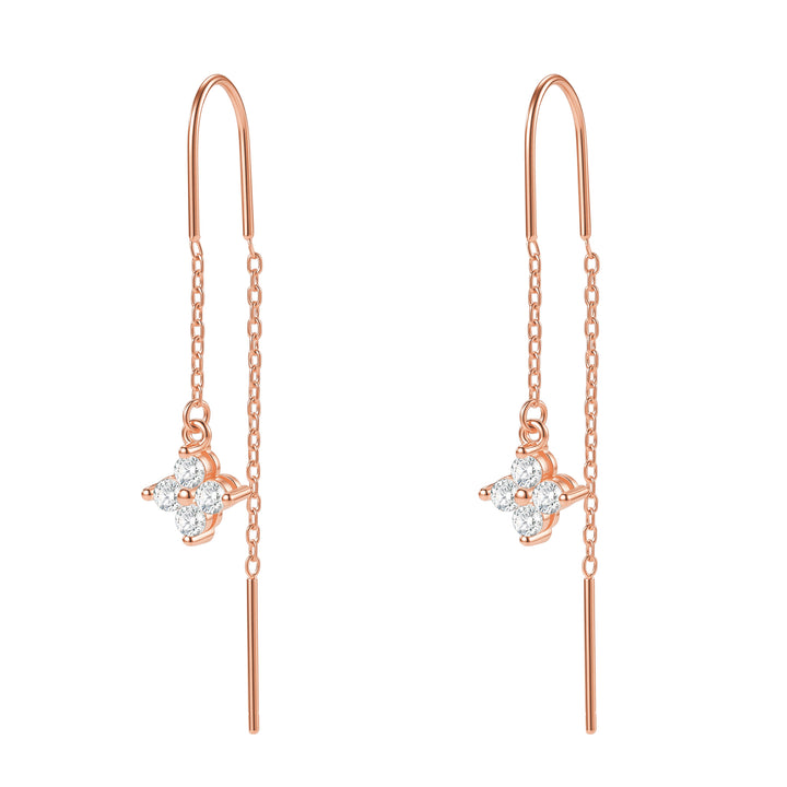 Kristall Threader Ohrringe Sterling Silber