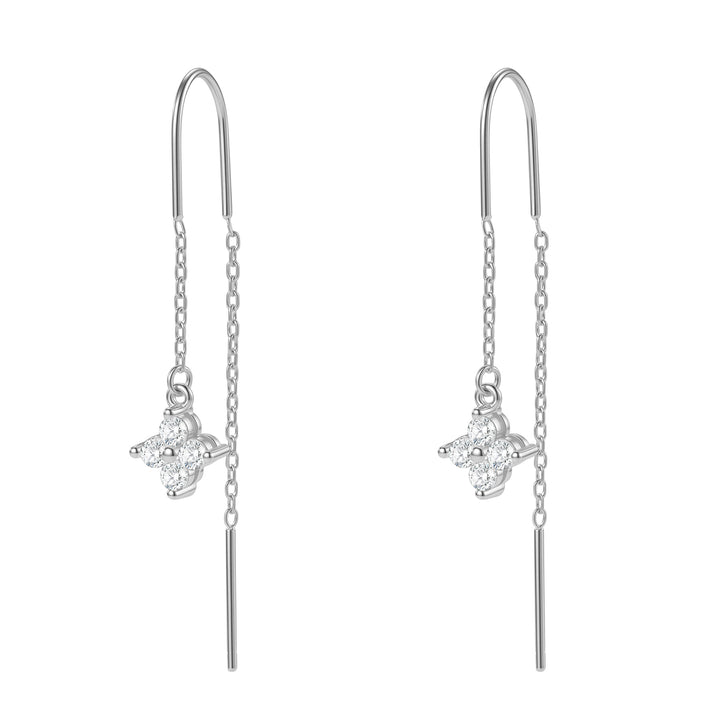 Kristall Threader Ohrringe Sterling Silber