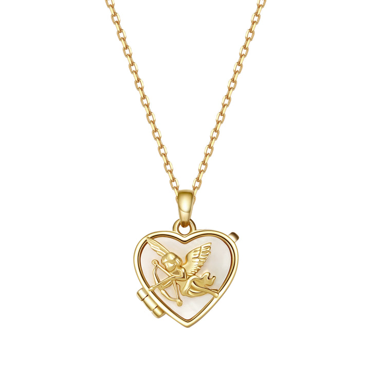 Collier Médaillon Cœur Cupidon Sterling Argent