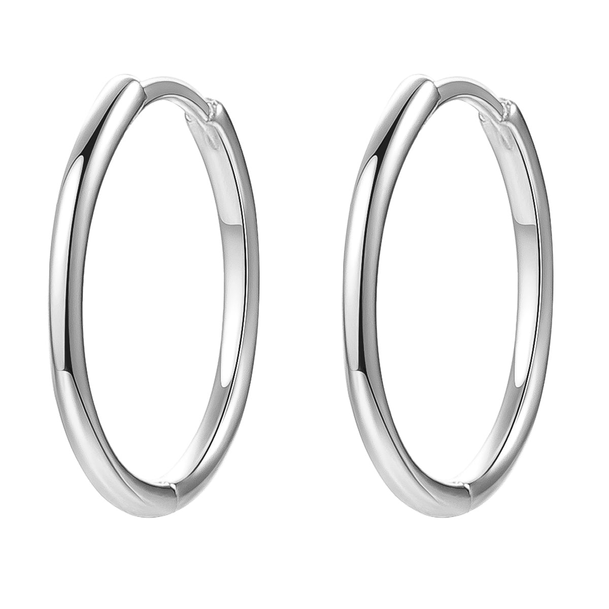 Boucles d’Oreilles Créoles Mince Argent Sterling en Or