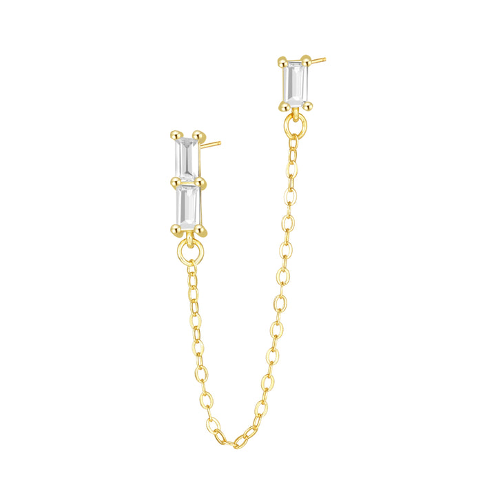 Baguette Ear Cuff Vergoldeter Sterlingsilber