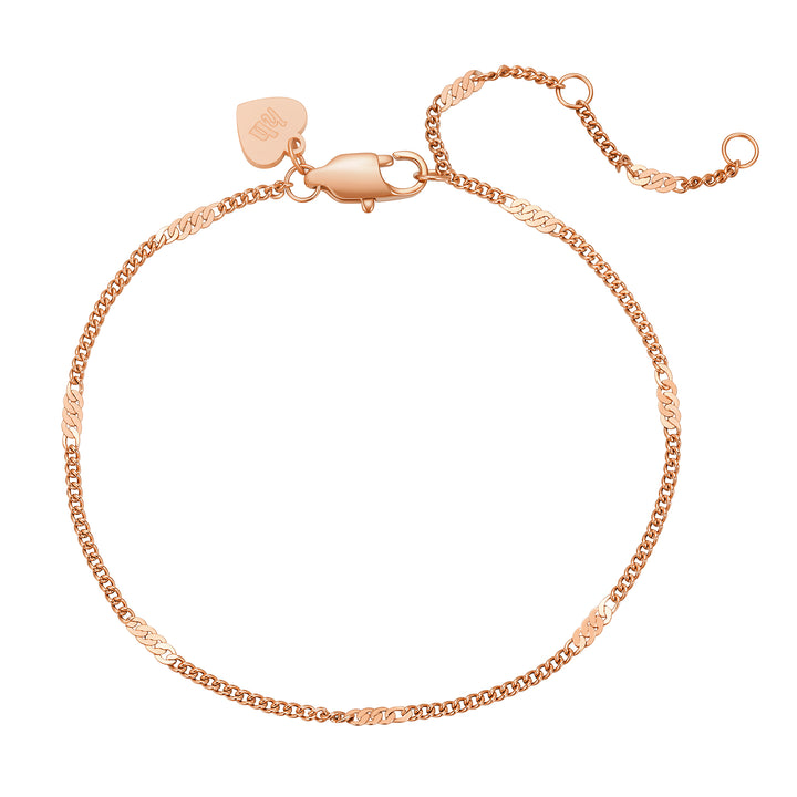 Zartes, flaches Kettenarmband aus Edelstahl – Wasserfest