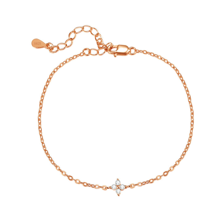 Bracelet chaîne pendentif marguerite en argent sterling or