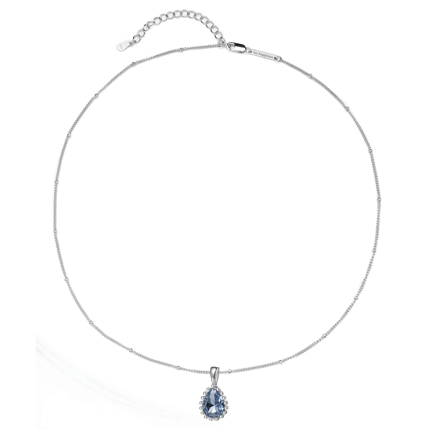 Collier Pierre de Naissance Décembre Topaze Bleue Argent Sterling