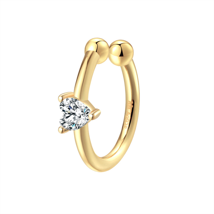 Ear Cuff Cœur Diamant Sterling Argent