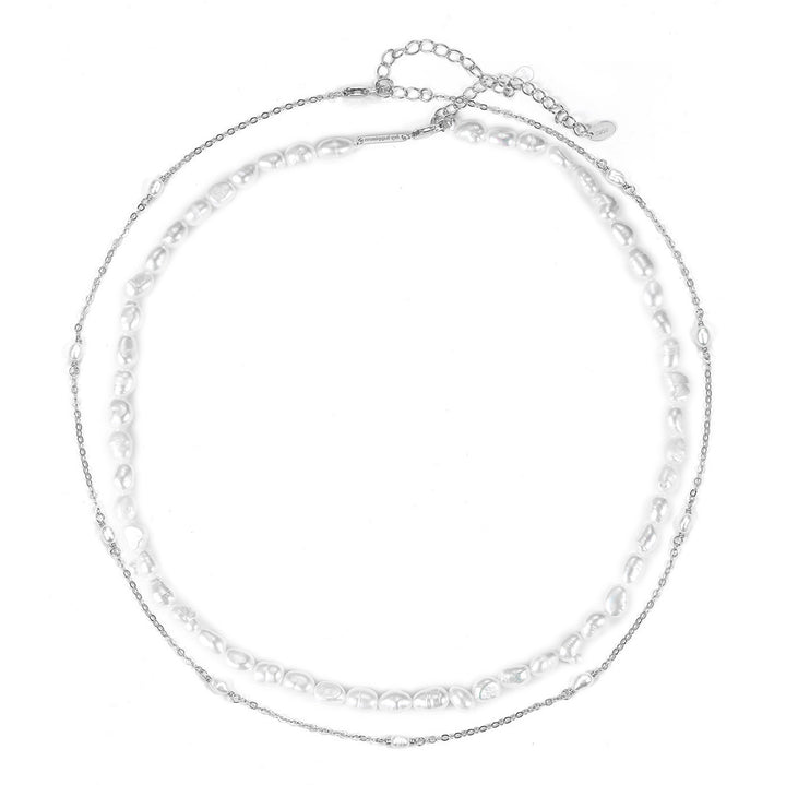 Set Collares Doble Perla Grace Plata de Ley 925