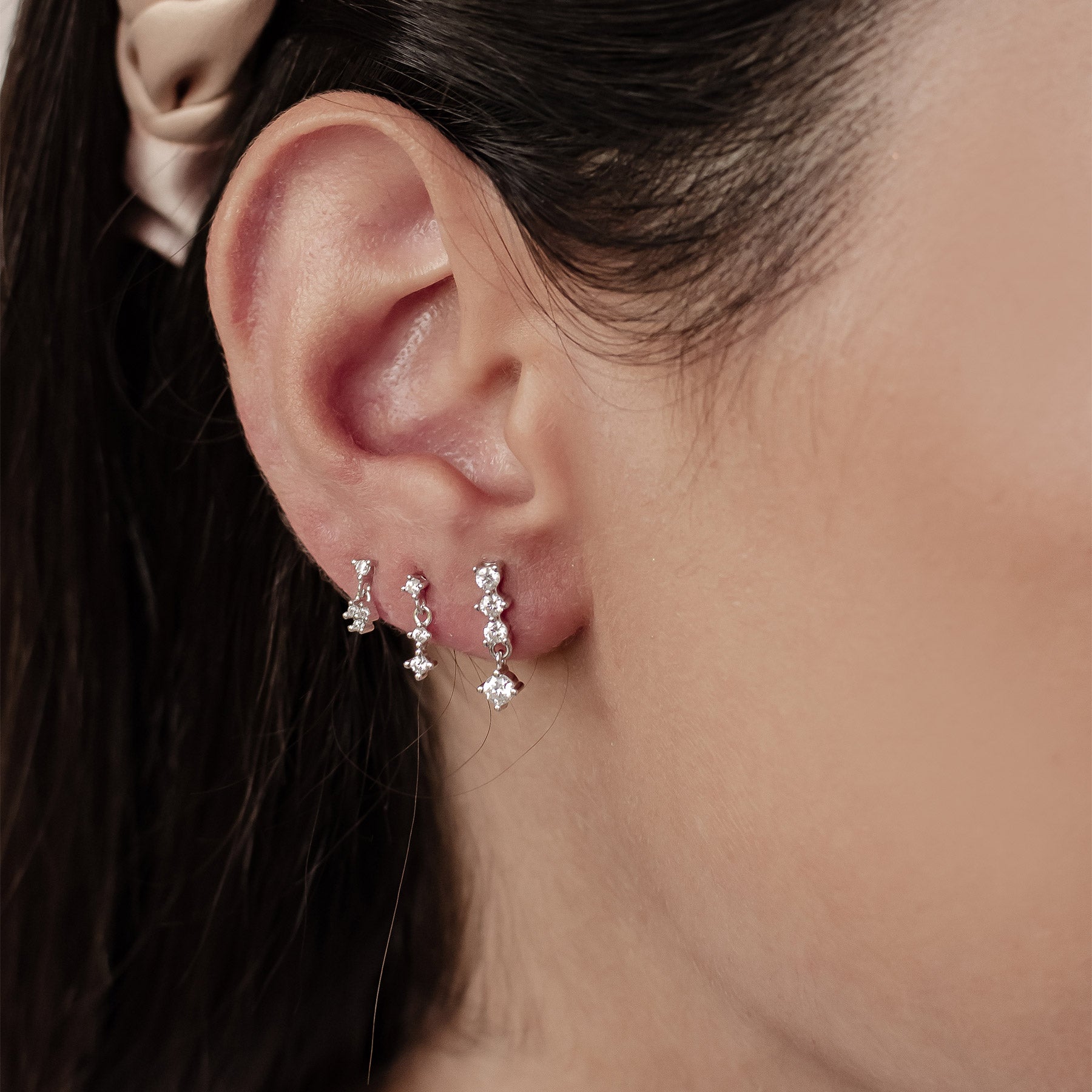 Drop Ohrringe Set Sterlingsilber