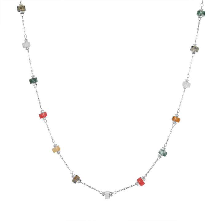Collar Cuentas Multicolor Tonos Tierra Waterproof