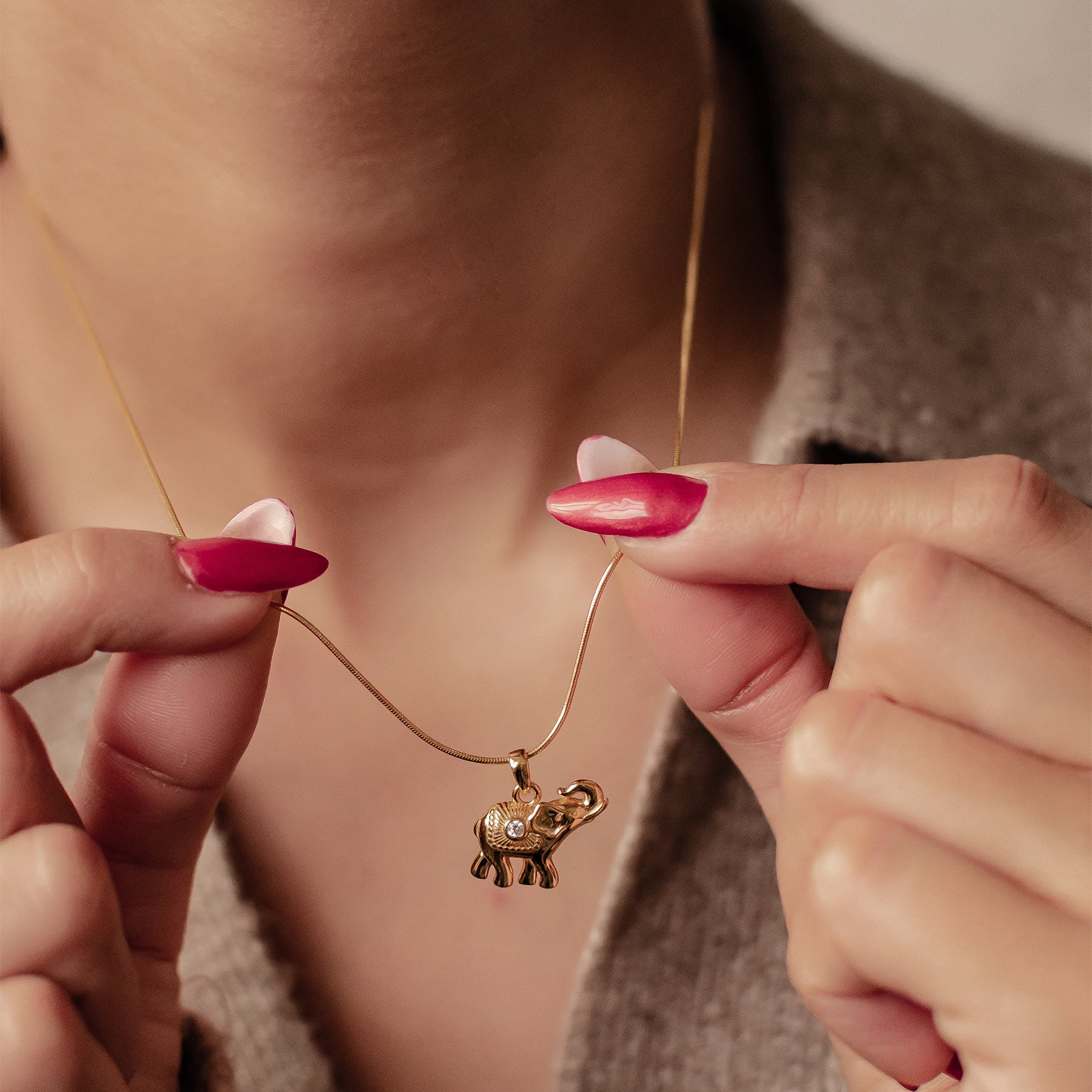 Collier Pendentif Éléphant Succès Argent Sterling