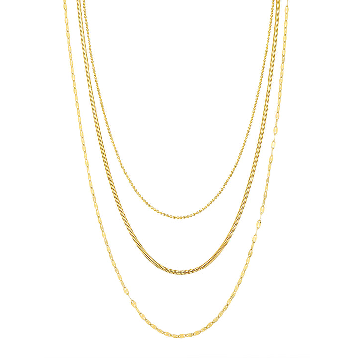 Collier à Trois Rangées Chaînes Fines Waterproof