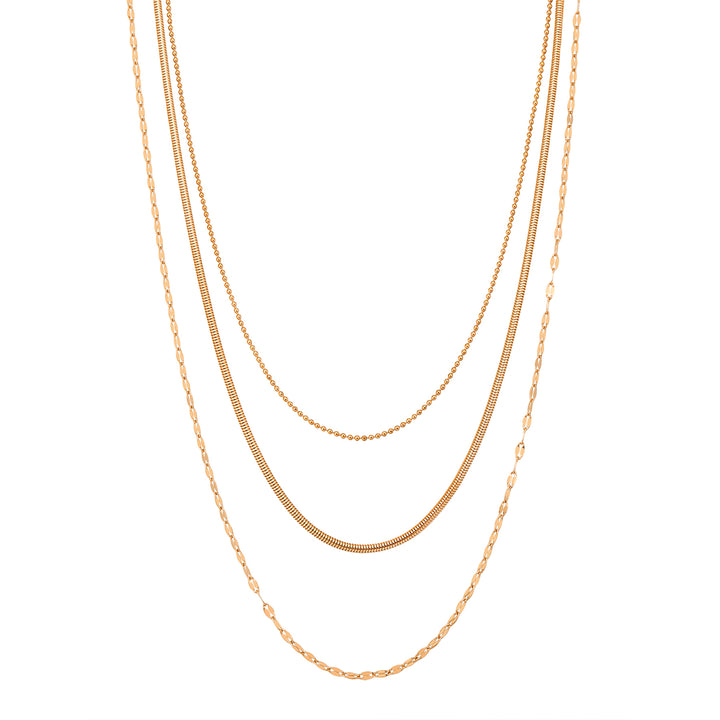 Collier à Trois Rangées Chaînes Fines Waterproof