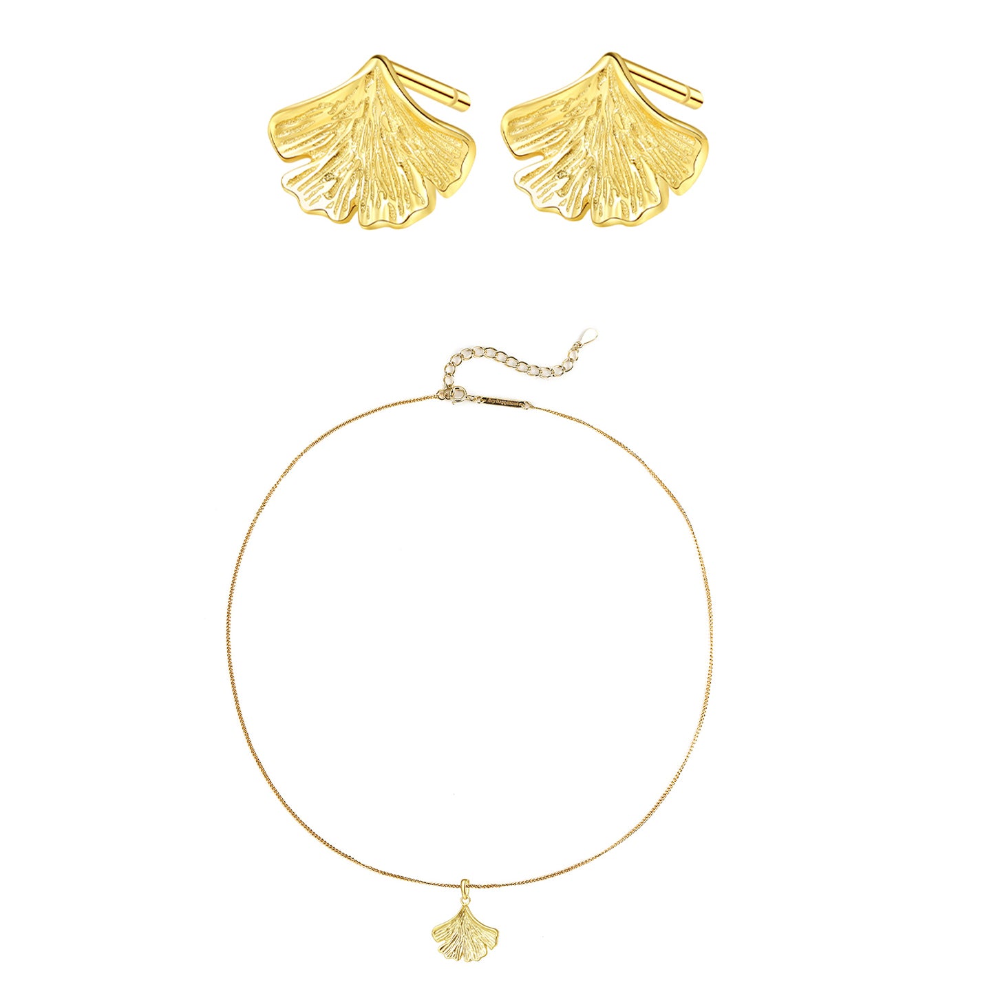 Ginkgo Leaf Jewelry Set Sterling Silver