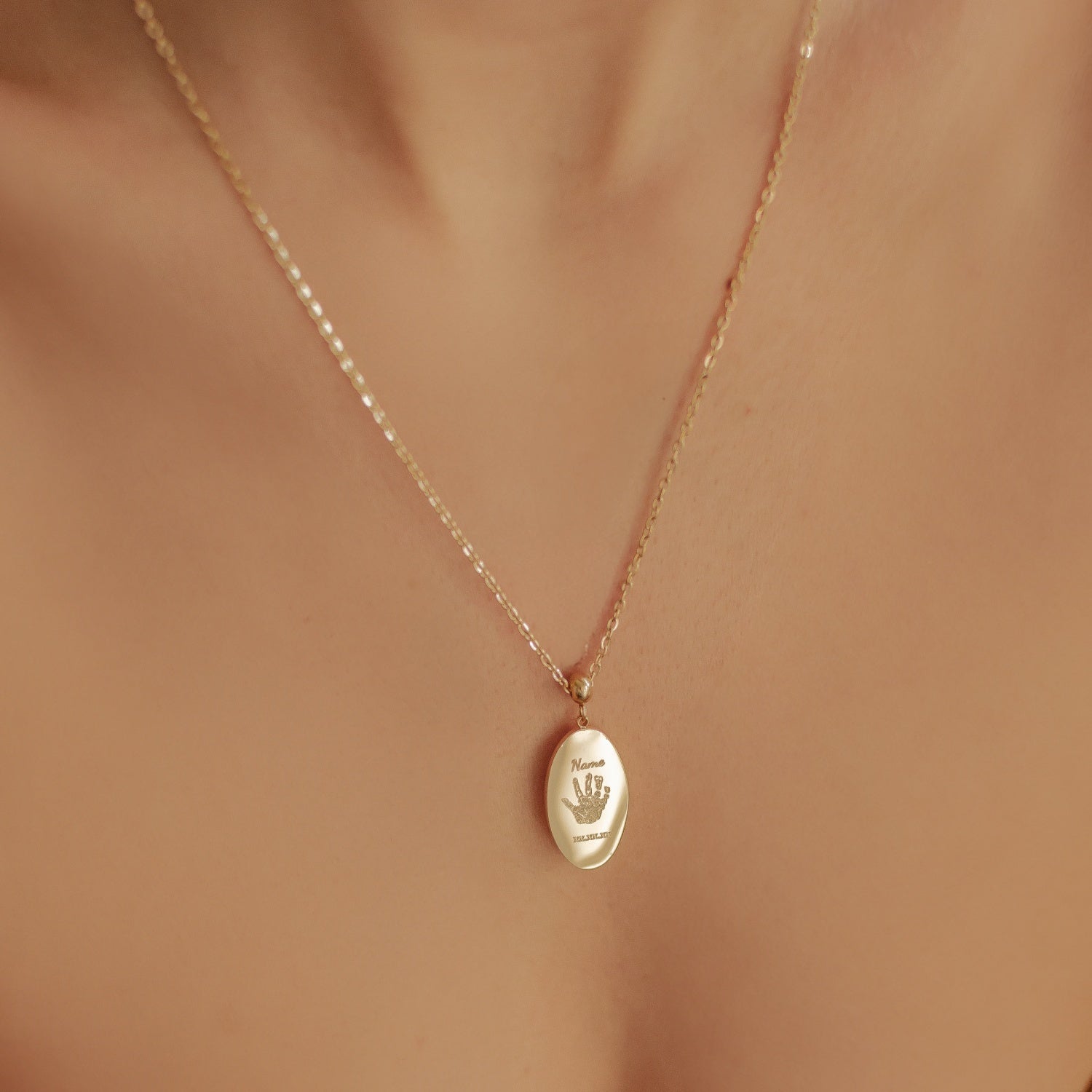 Hand and FootPrint Necklace Hey Happiness