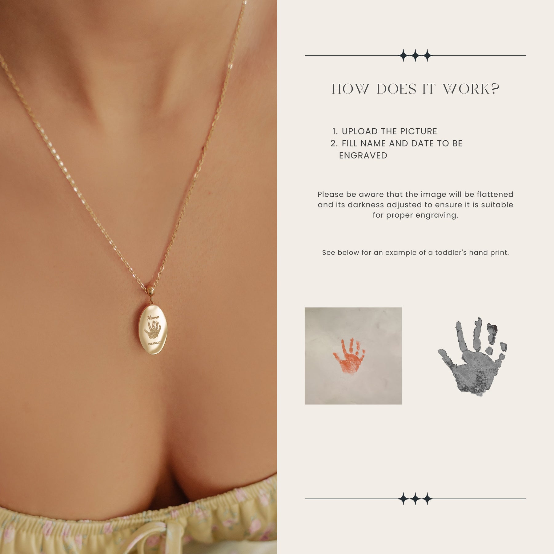 Collar Grabable Huella Mano o Pie