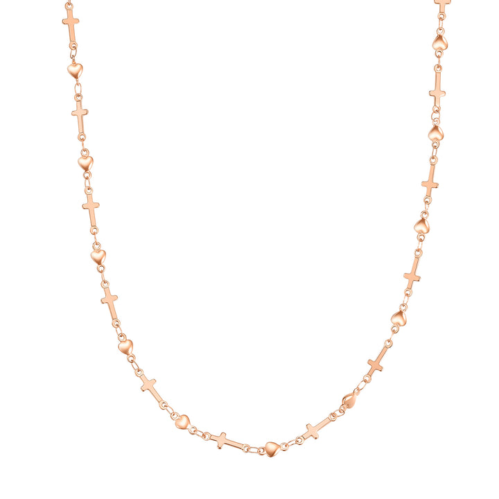 Heart & Cross Chain Necklace Waterproof
