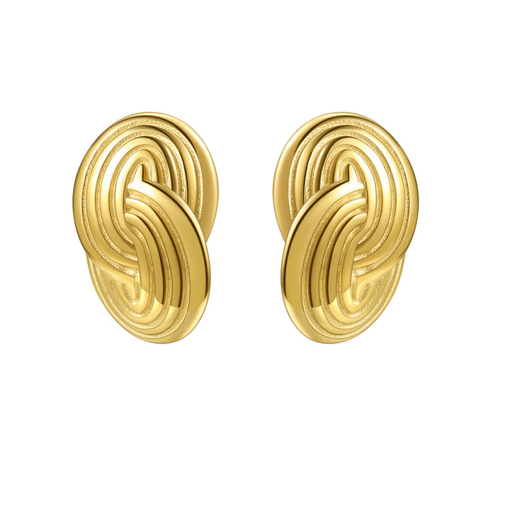 Pendientes Botón Oversized Círculos Entrelazados Waterproof
