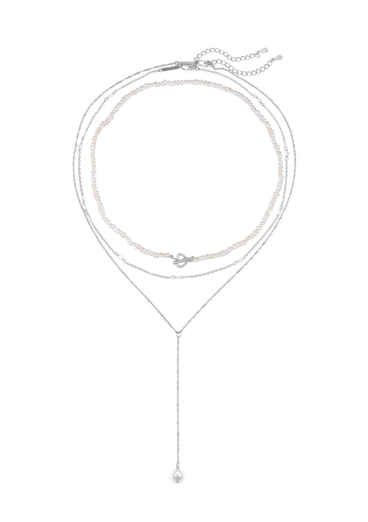 Set Collares Perla Plata de Ley 925 en Oro
