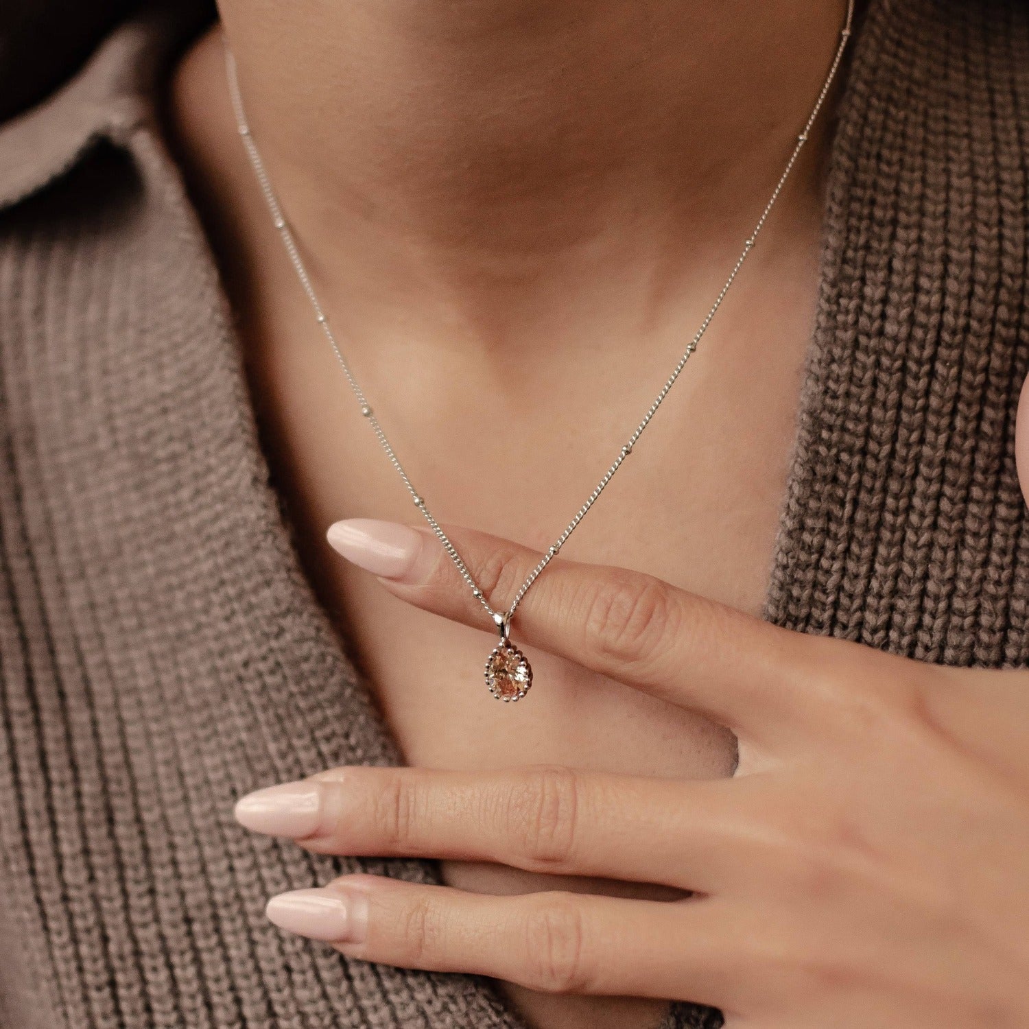 Collier Pierre de Naissance Janvier Grenat Argent Sterling
