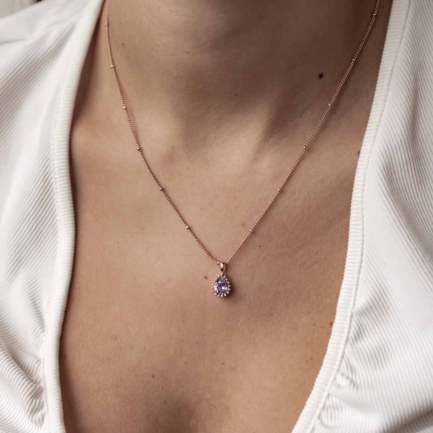 Collier Pierre de Naissance Juin Alexandrite Argent Sterling