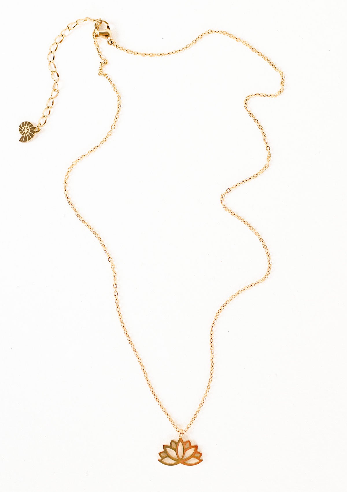 Collar de Colgante Loto en Oro Rosa