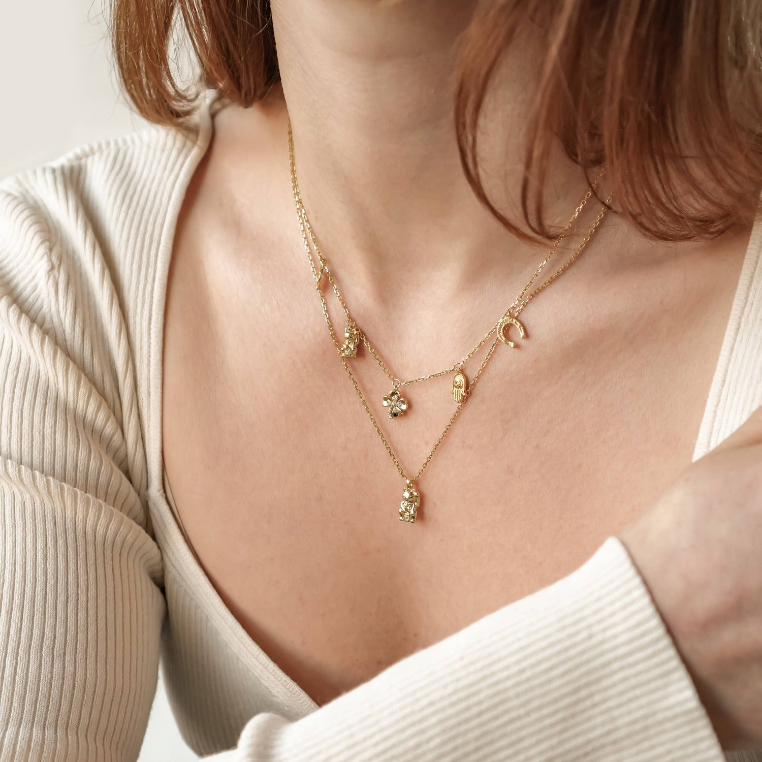 Collier Pendentif Charms Fortune Argent Sterling