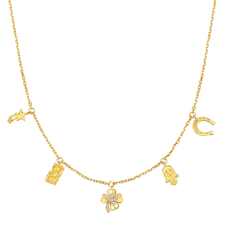 Collar Colgante Charms Fortuna Plata de ley 925