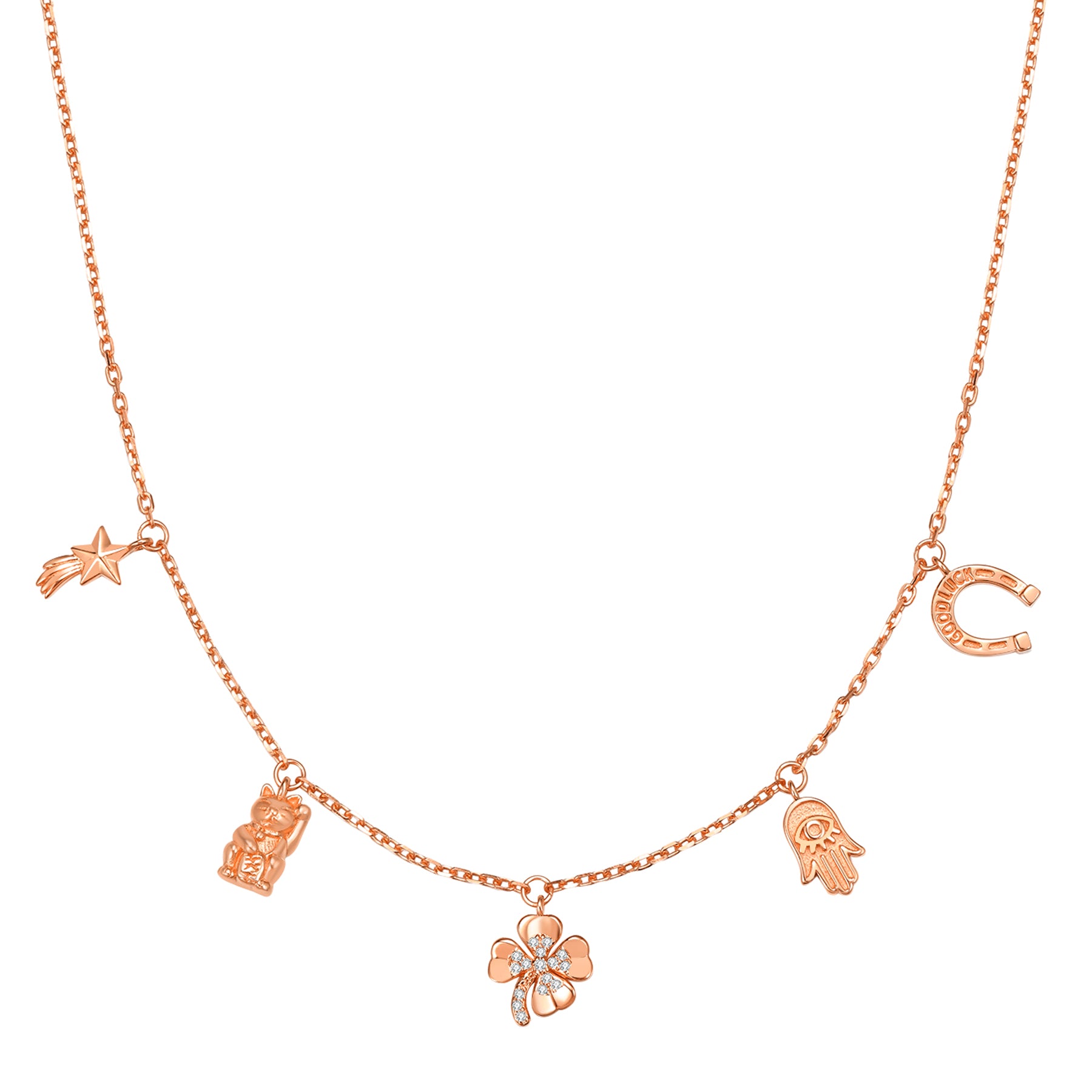 Collier Pendentif Charms Fortune Argent Sterling