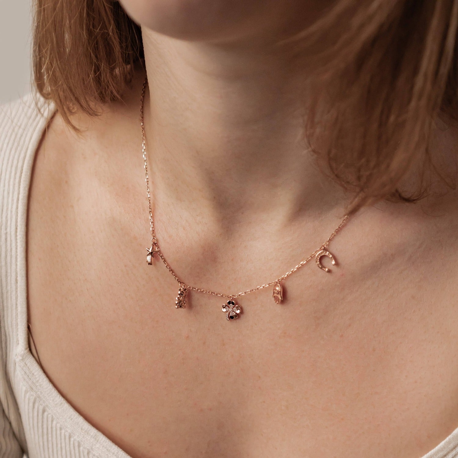 Collier Pendentif Charms Fortune Argent Sterling
