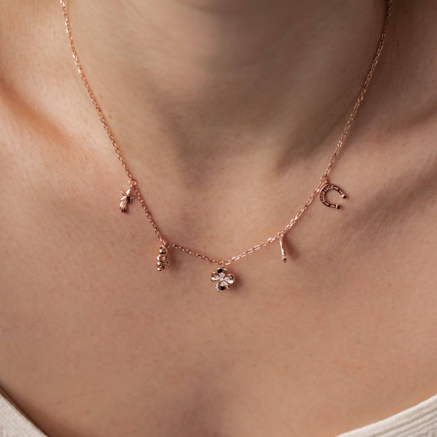 Collier Pendentif Charms Fortune Argent Sterling