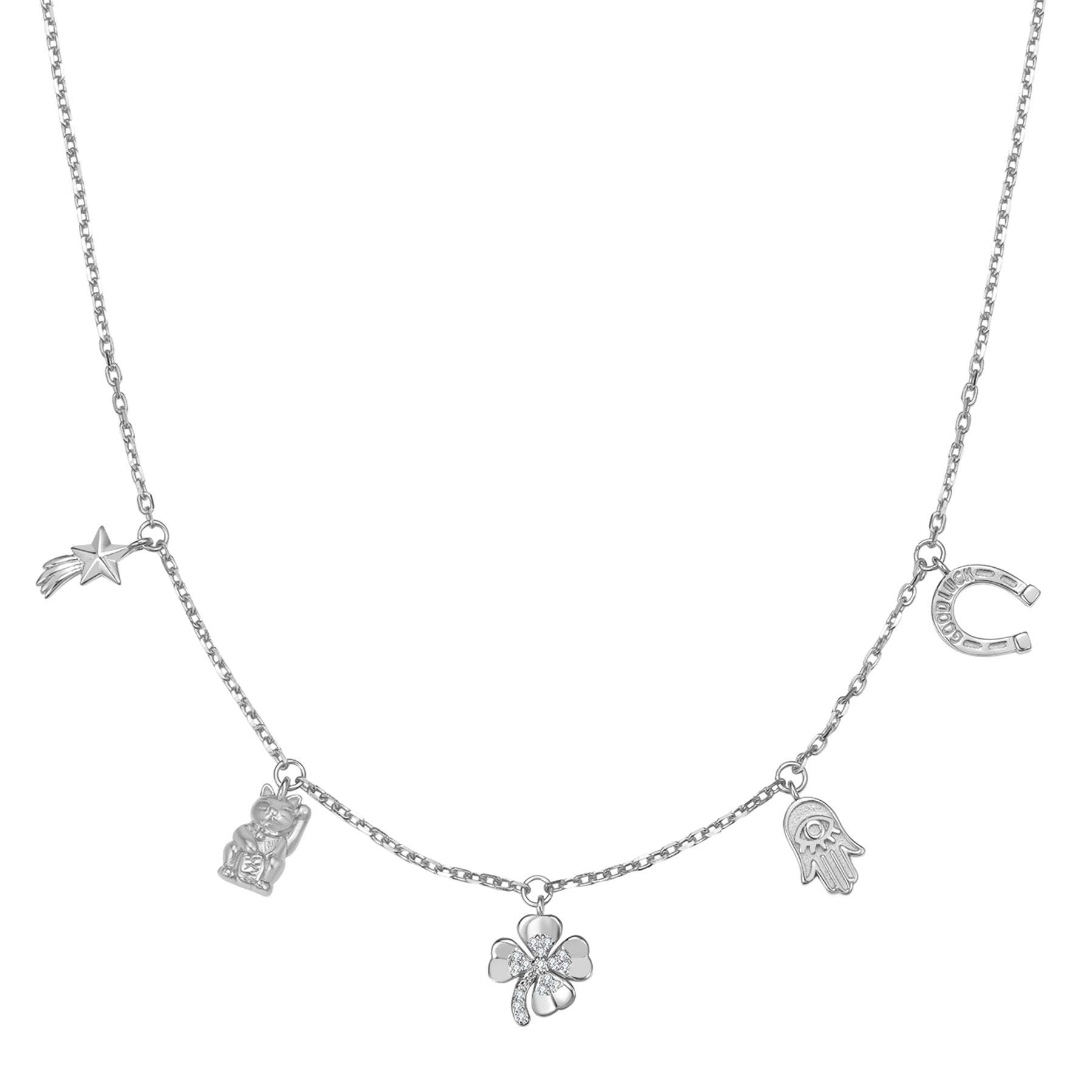 Collier Pendentif Charms Fortune Argent Sterling