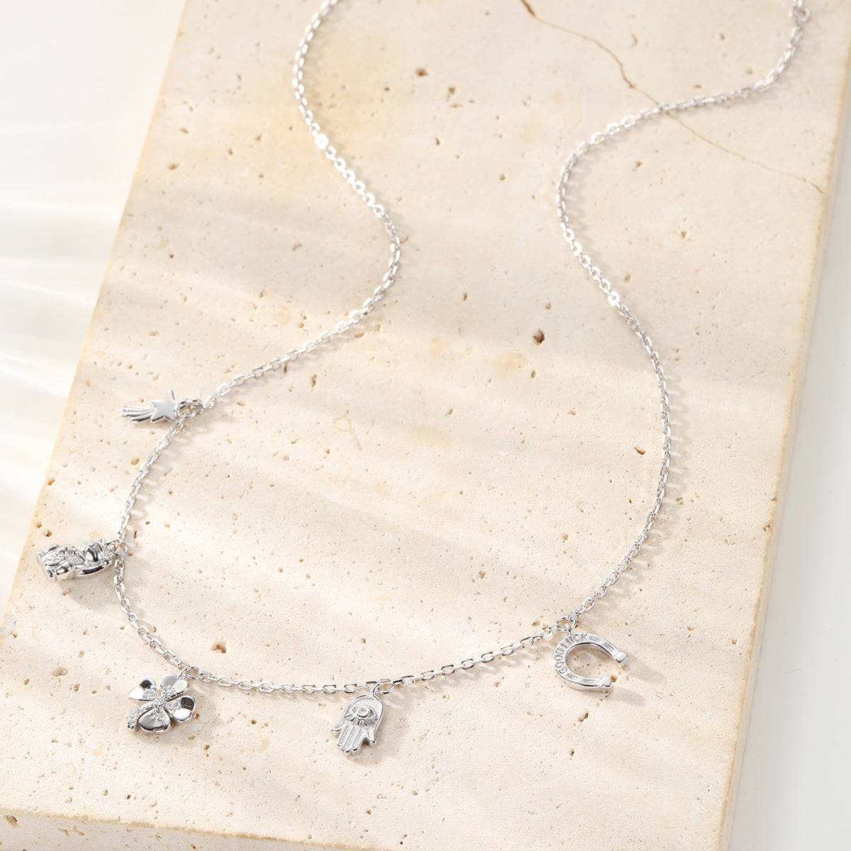 Collier Pendentif Charms Fortune Argent Sterling