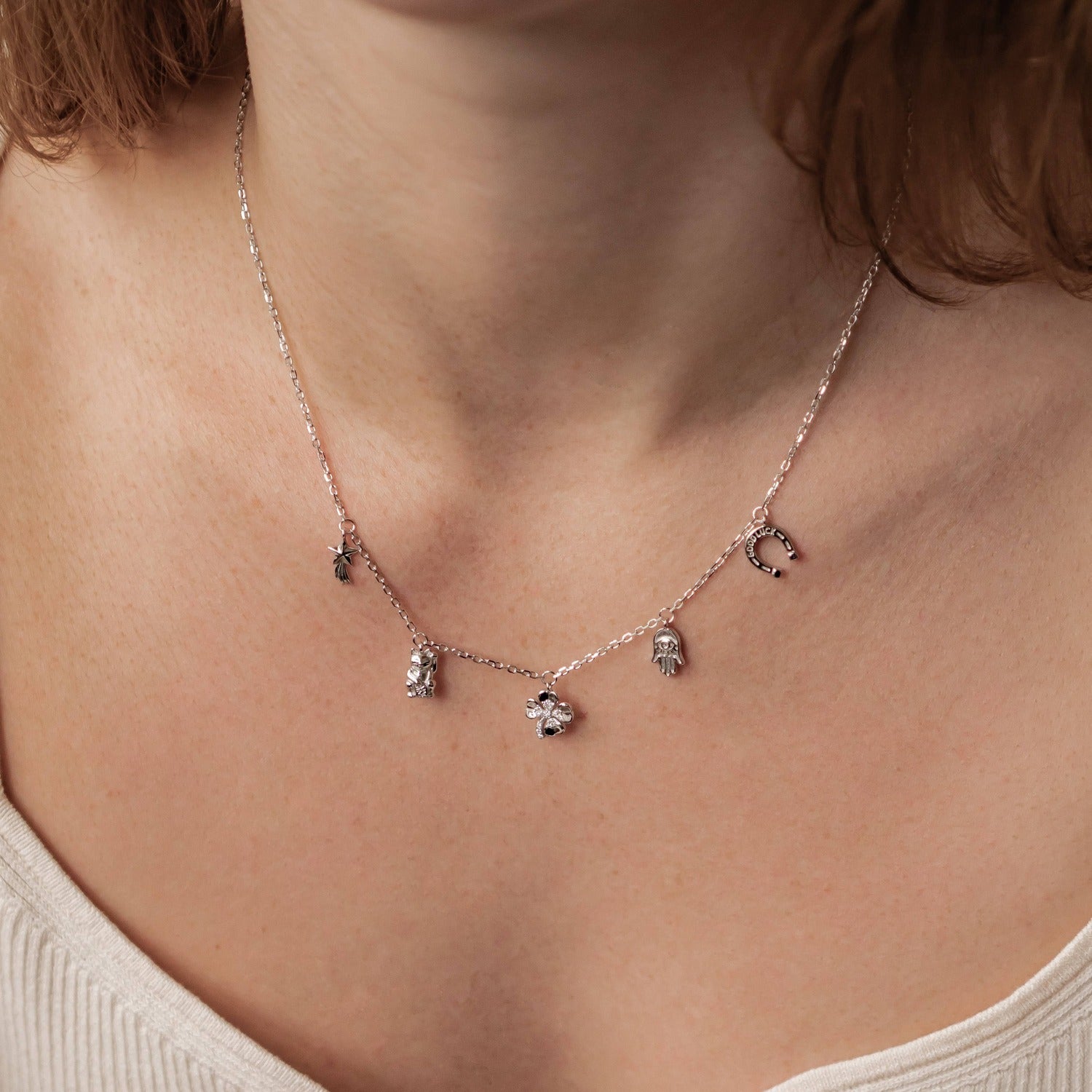 Collier Pendentif Charms Fortune Argent Sterling