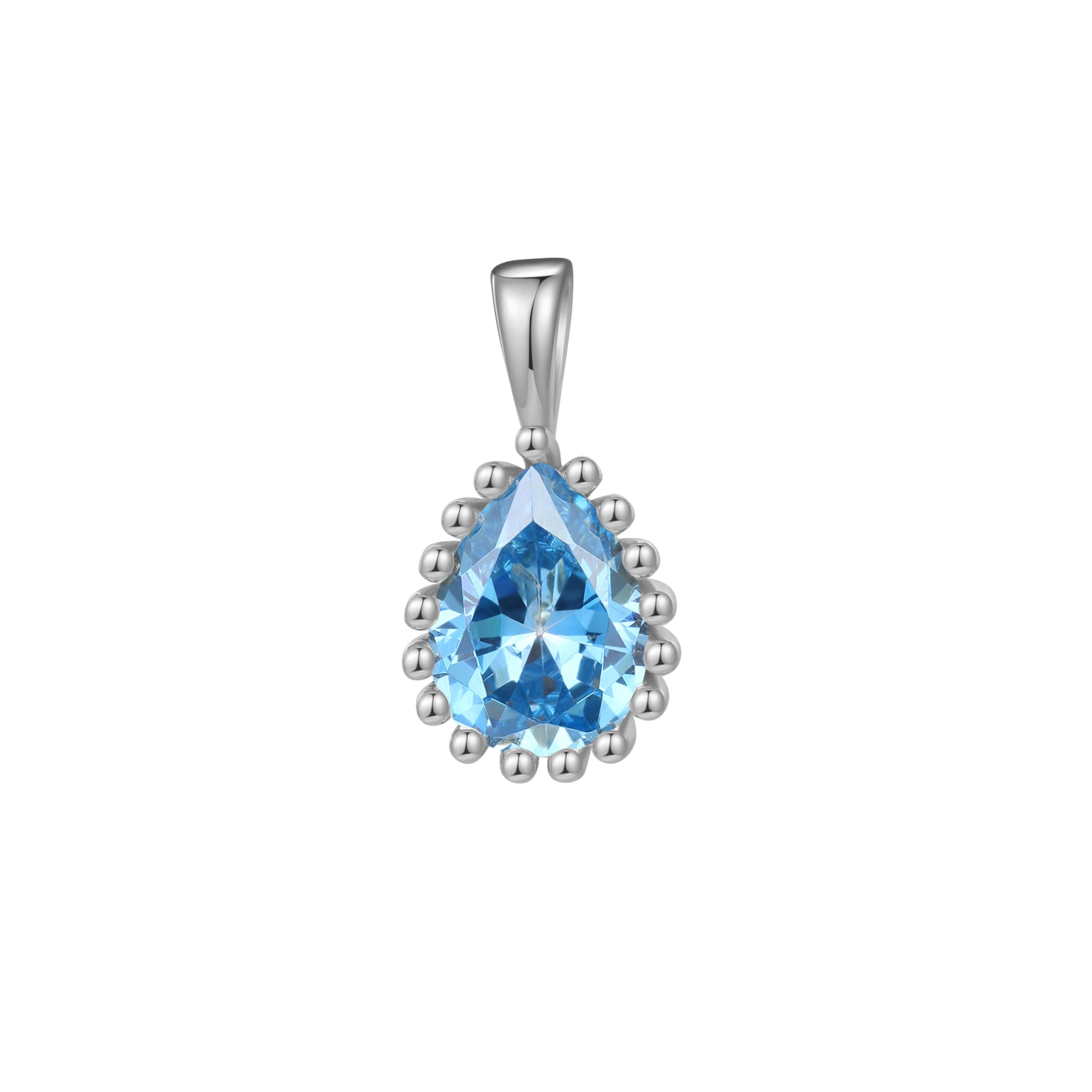 März Aquamarin Geburtsstein Halskette Sterlingsilber