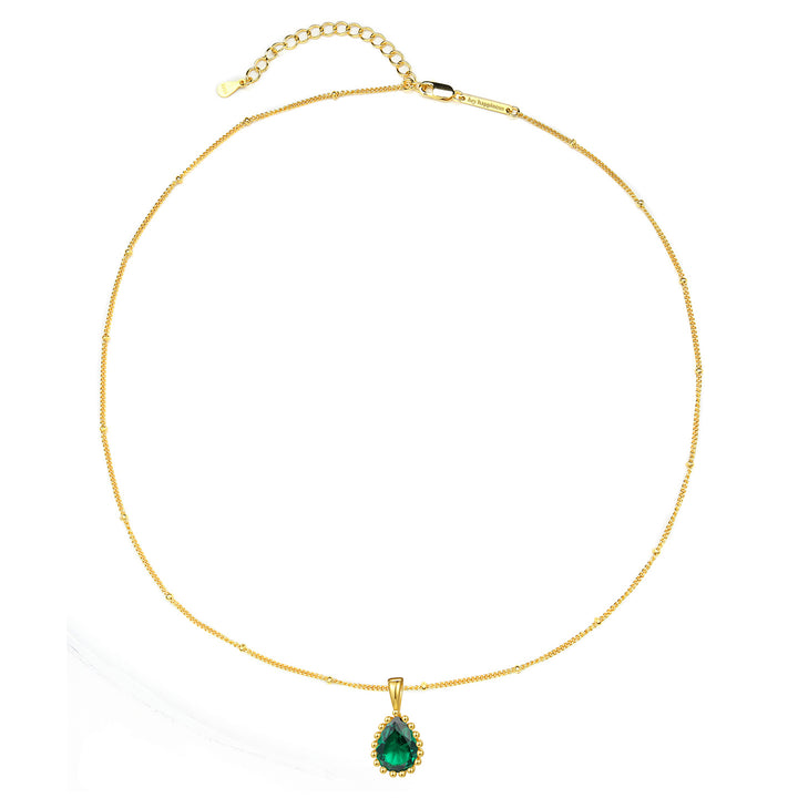 Collier Pierre de Naissance Mai Émeraude Argent Sterling
