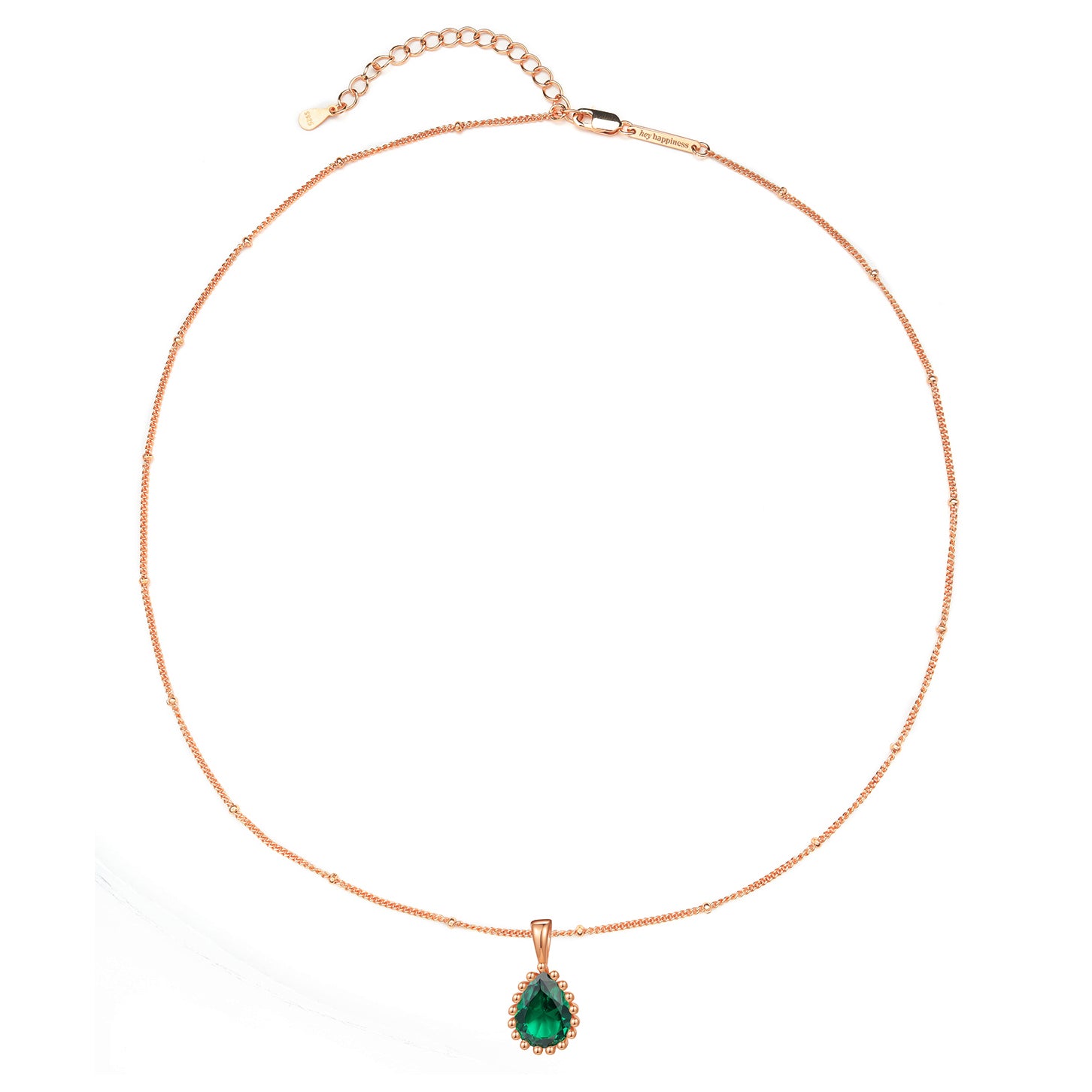 Collier Pierre de Naissance Mai Émeraude Argent Sterling