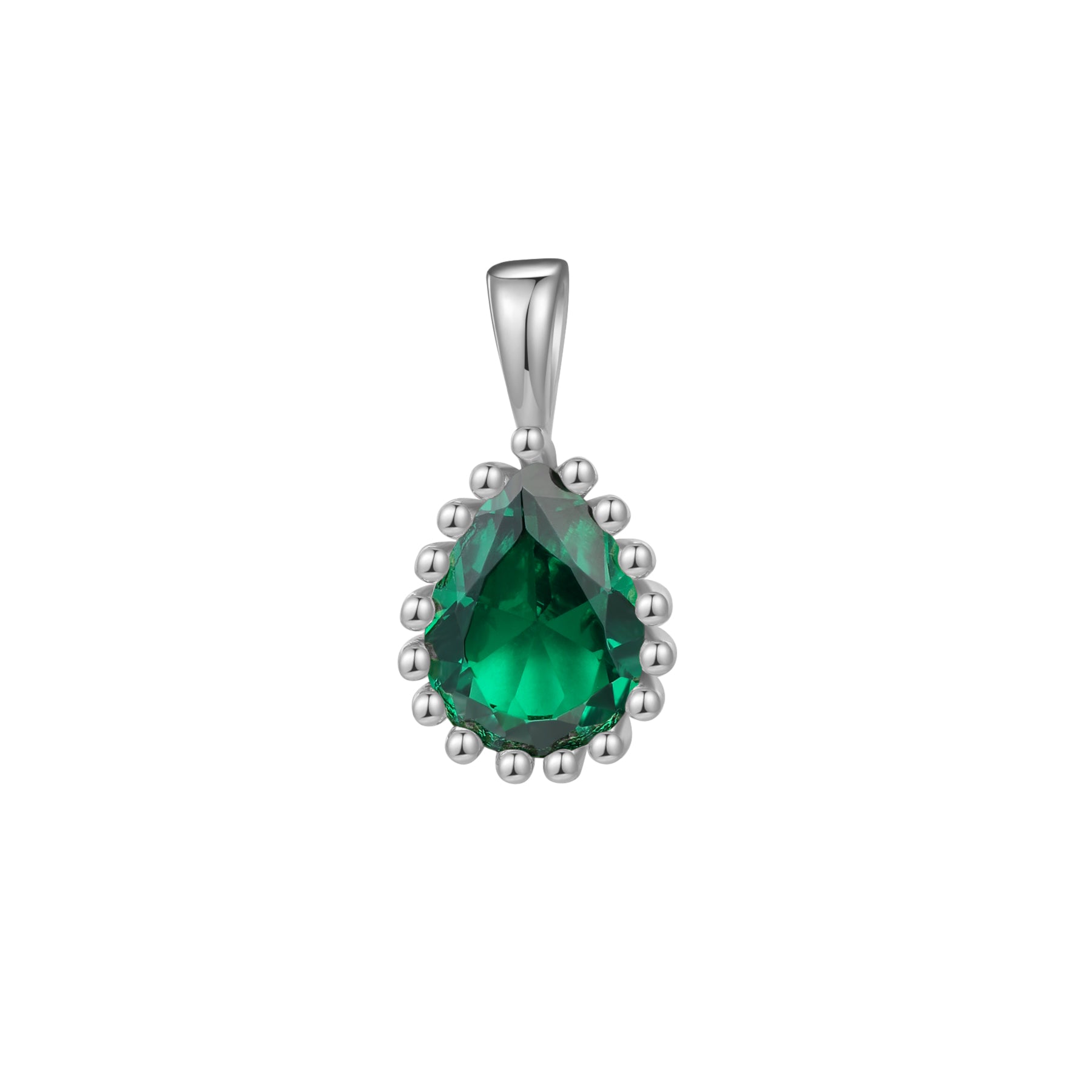Collier Pierre de Naissance Mai Émeraude Argent Sterling