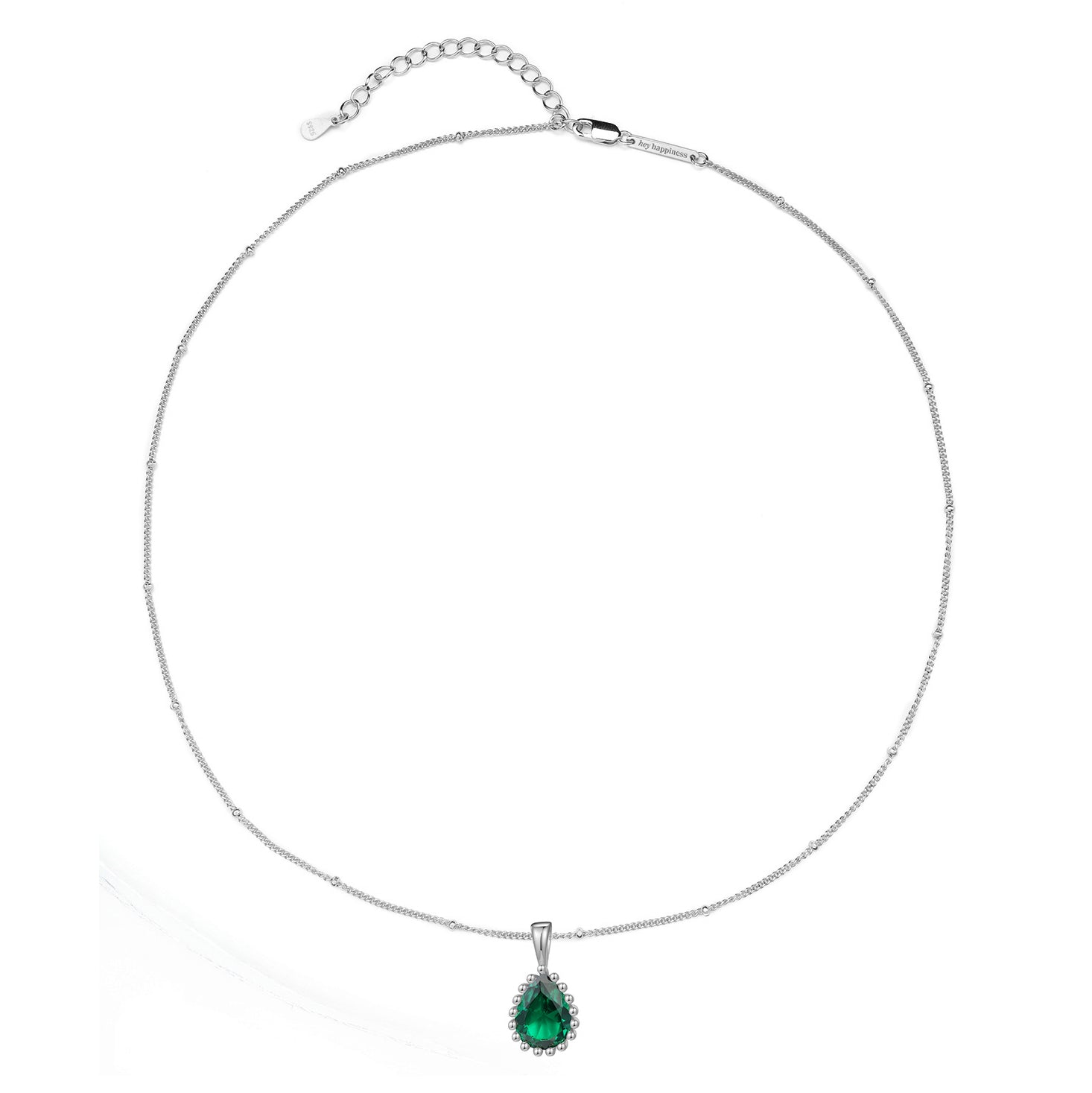 Collier Pierre de Naissance Mai Émeraude Argent Sterling