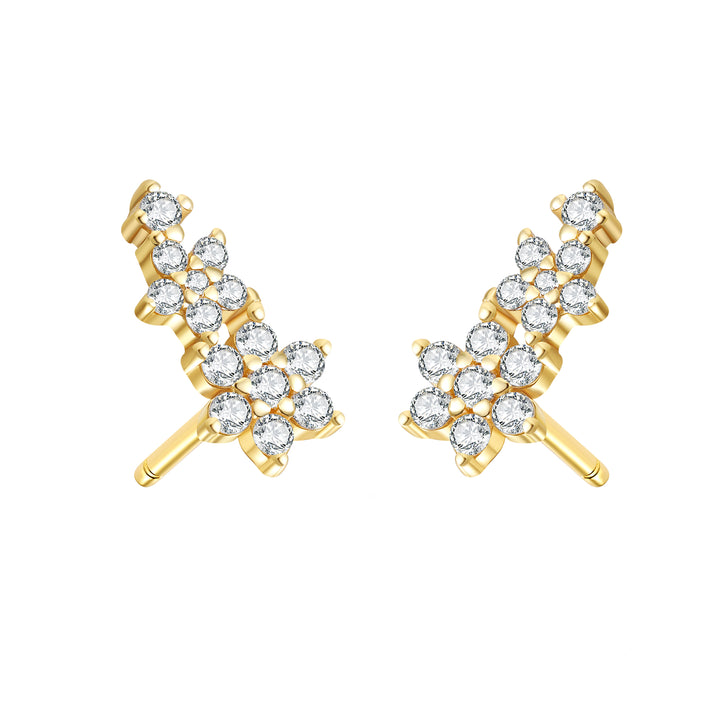 Pendientes Botón Flor Trepadora Mini Plata de Ley 925