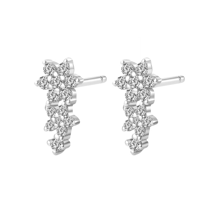 Boucles d’Oreilles Grimpantes Mini Fleurs Sterling Argent